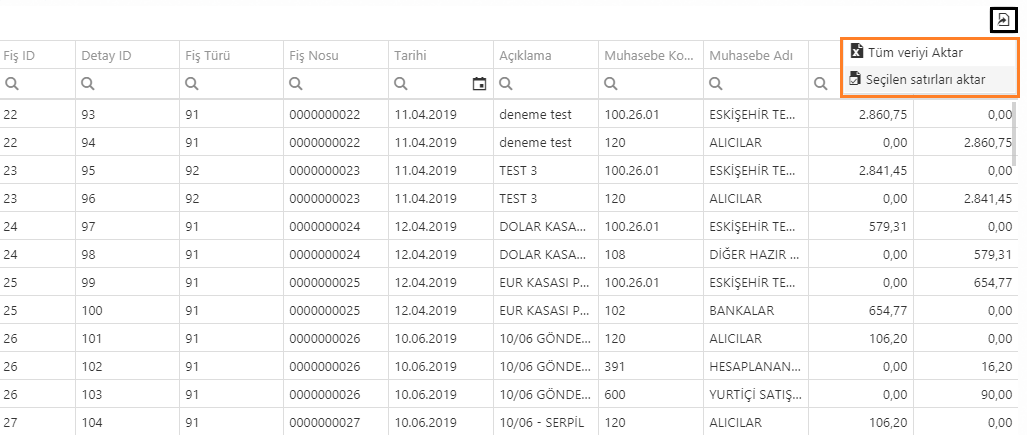 muhasebe raporları 2